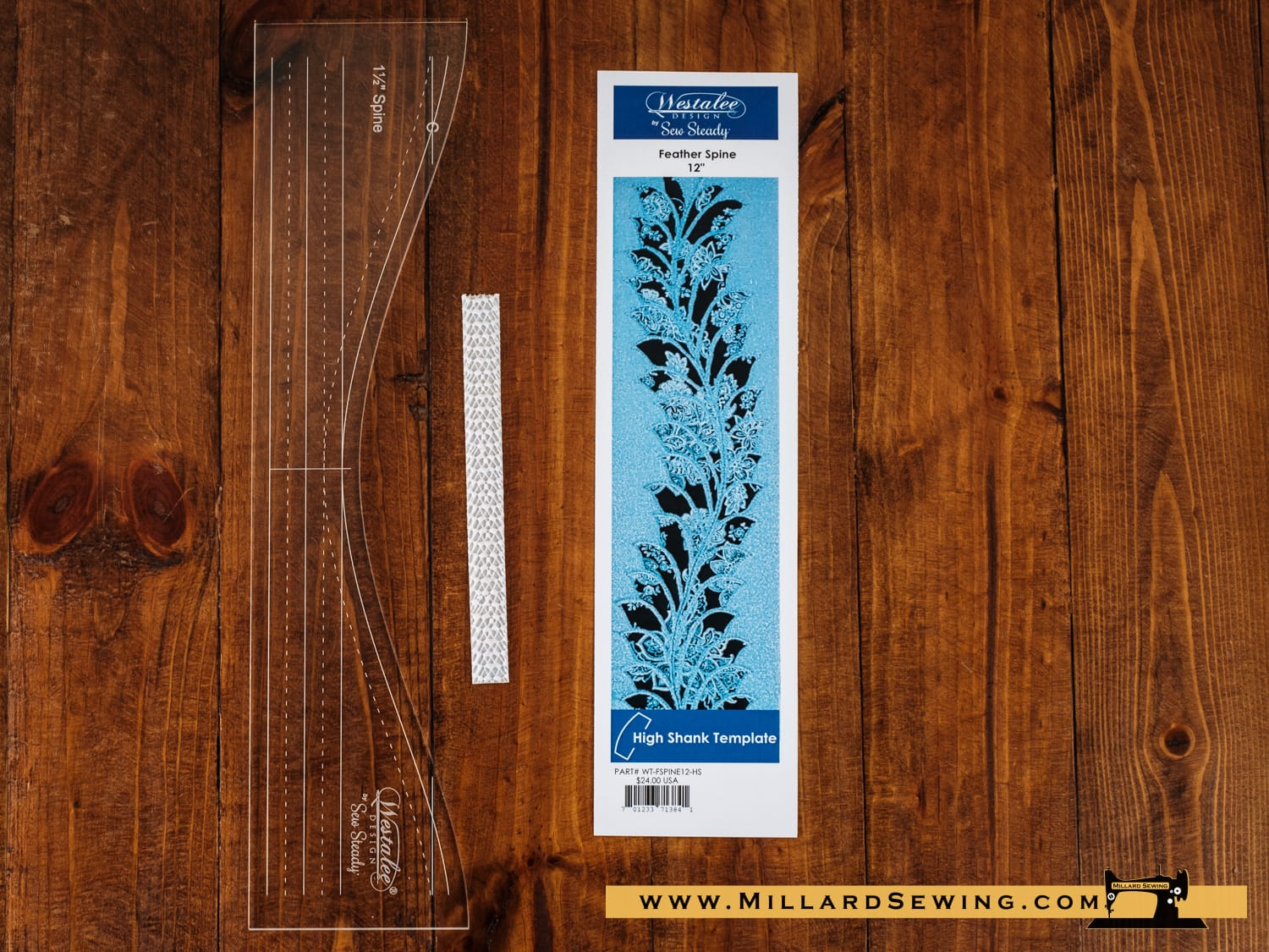 Quilting Template, Feather Spine Template, 12″Westalee Design inside Westalee Feather Spine Template