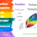 Rainbow Feather Pattern   Feather Template   Quilled Feather Pertaining To Feather Pattern Template