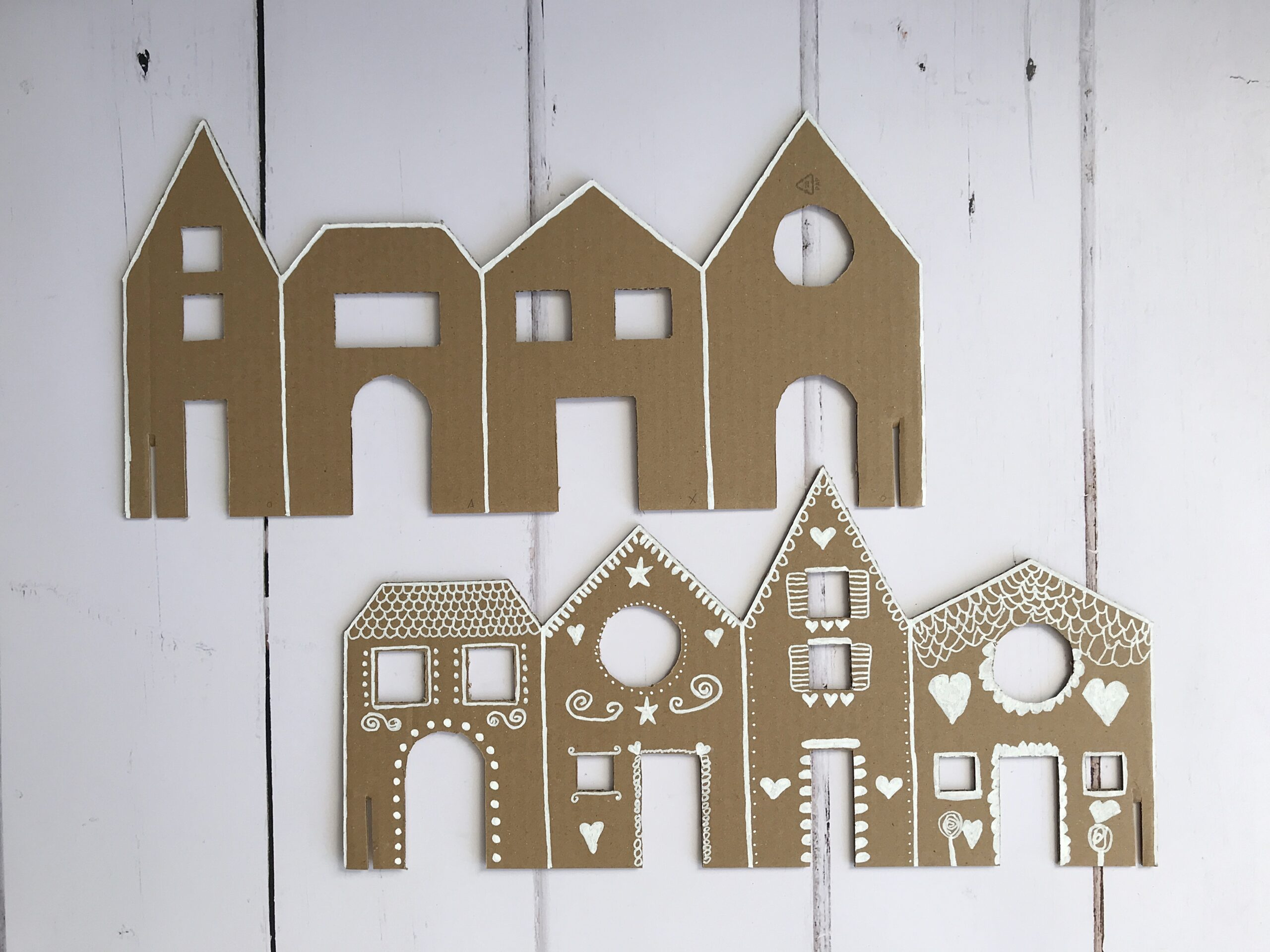 Recycled Cardboard Christmas &amp;#039;Gingerbread&amp;#039; Village – The Bear for Template For Cardboard Gingerbread House