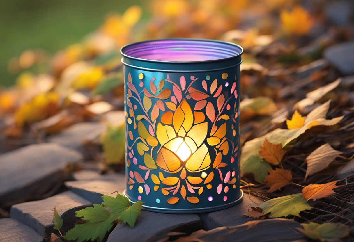 Recycled Tin Can Luminary: Crafting Upcycled Lights with regard to Tin Can Lantern Design Template Feather