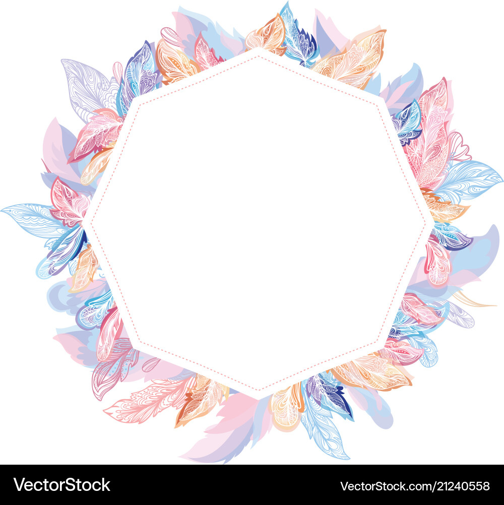 Romantic Feather Frame – Royalty-Free Vector | Vectorstock within Feather Frame Template