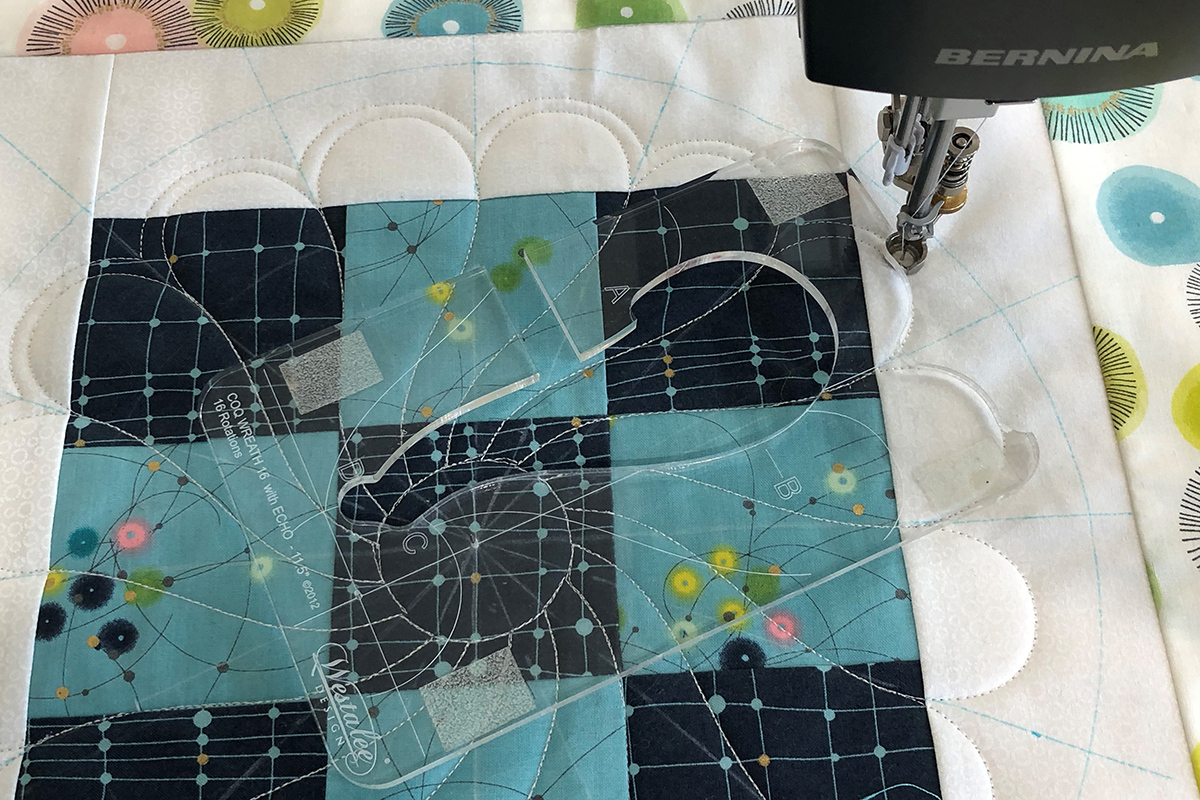 Rulerwork For Beginners, Part 9: Wreath With Echo - Weallsew with Feather Wreath Quilt Template Westalee Ruler Work Vidio