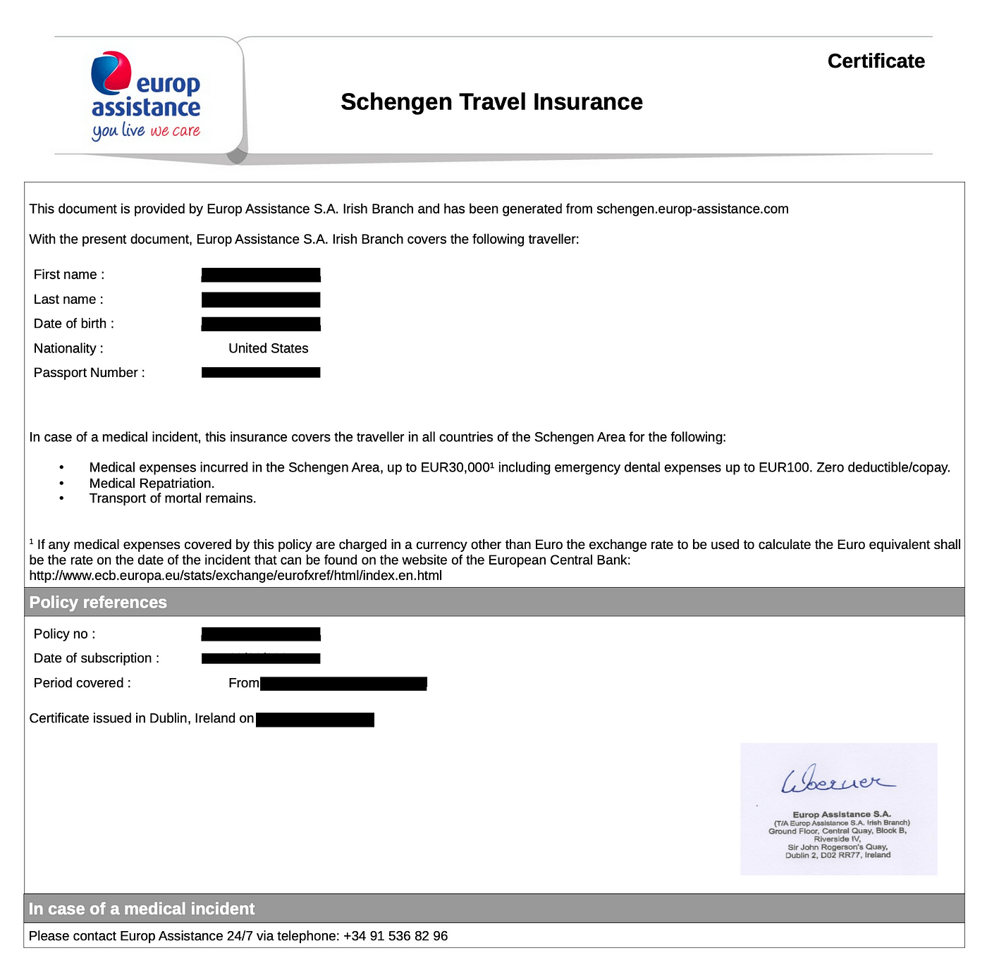 Schengen Travel Insurance: Eu Requirements, Best Plans with regard to Travel Insurance Certificate For Turkey From Pakistan Template