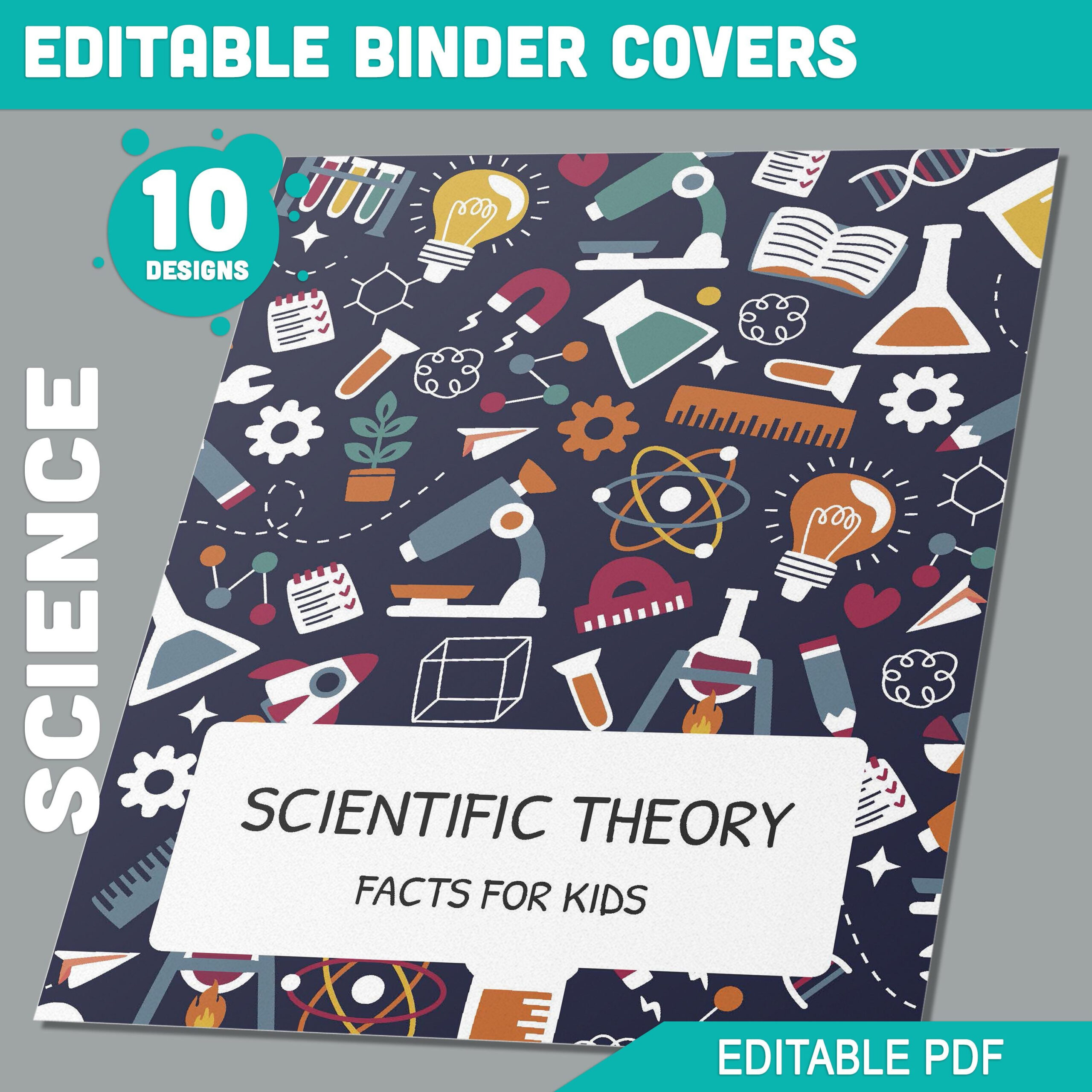 Science Binder Cover, 10 Printable &amp;amp; Editable Covers+Spines regarding Silver Feather Binder Cover Template
