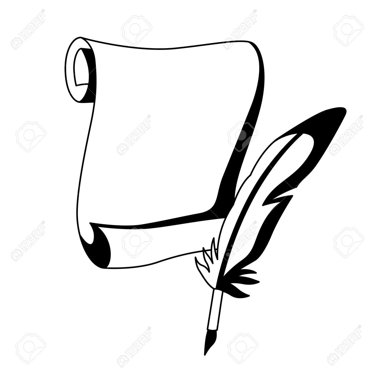 Scroll Papyrus Or Antique Paper. Textured Empty Manuscript regarding Feather And Papyrus Template