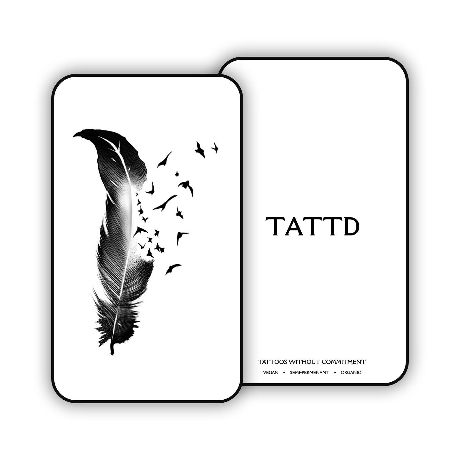 Semi Permanent Tattoo | Fading Feather | Last Up To 2 Weeks pertaining to Fading Feather Tattoo Template