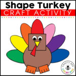 Shape Turkey Craft Activity   Crafty Bee Creations Pertaining To Shape Turkey Craft Template