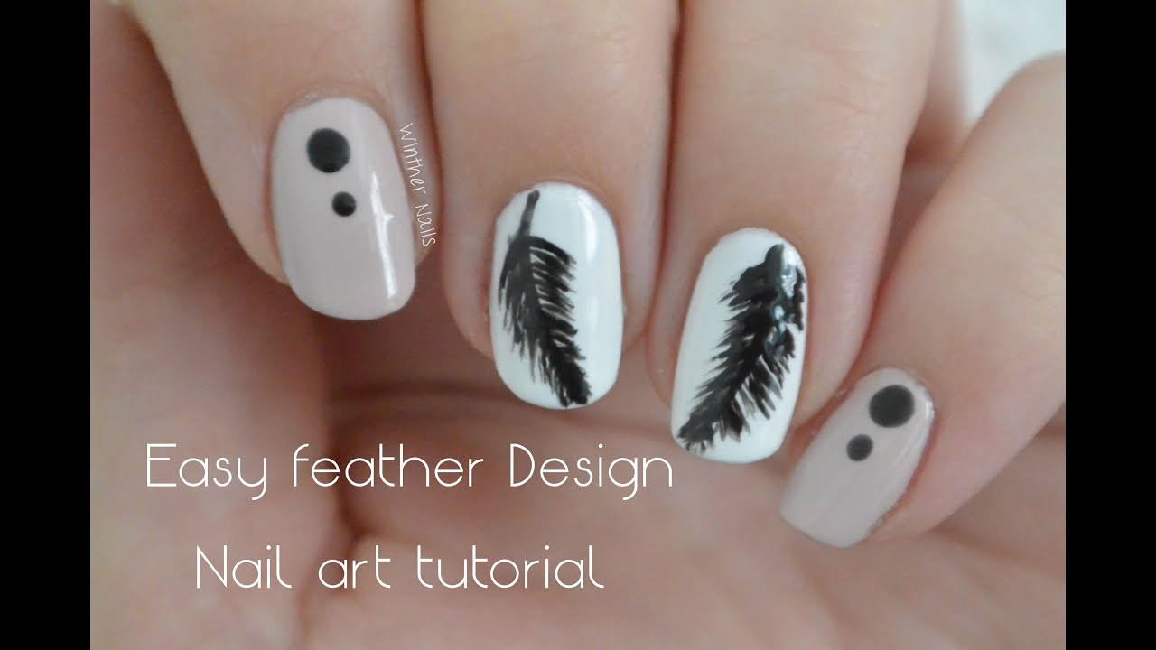 Simple And Elegant Feather Design | Nail Art Tutorial inside Feather Nail Art Template