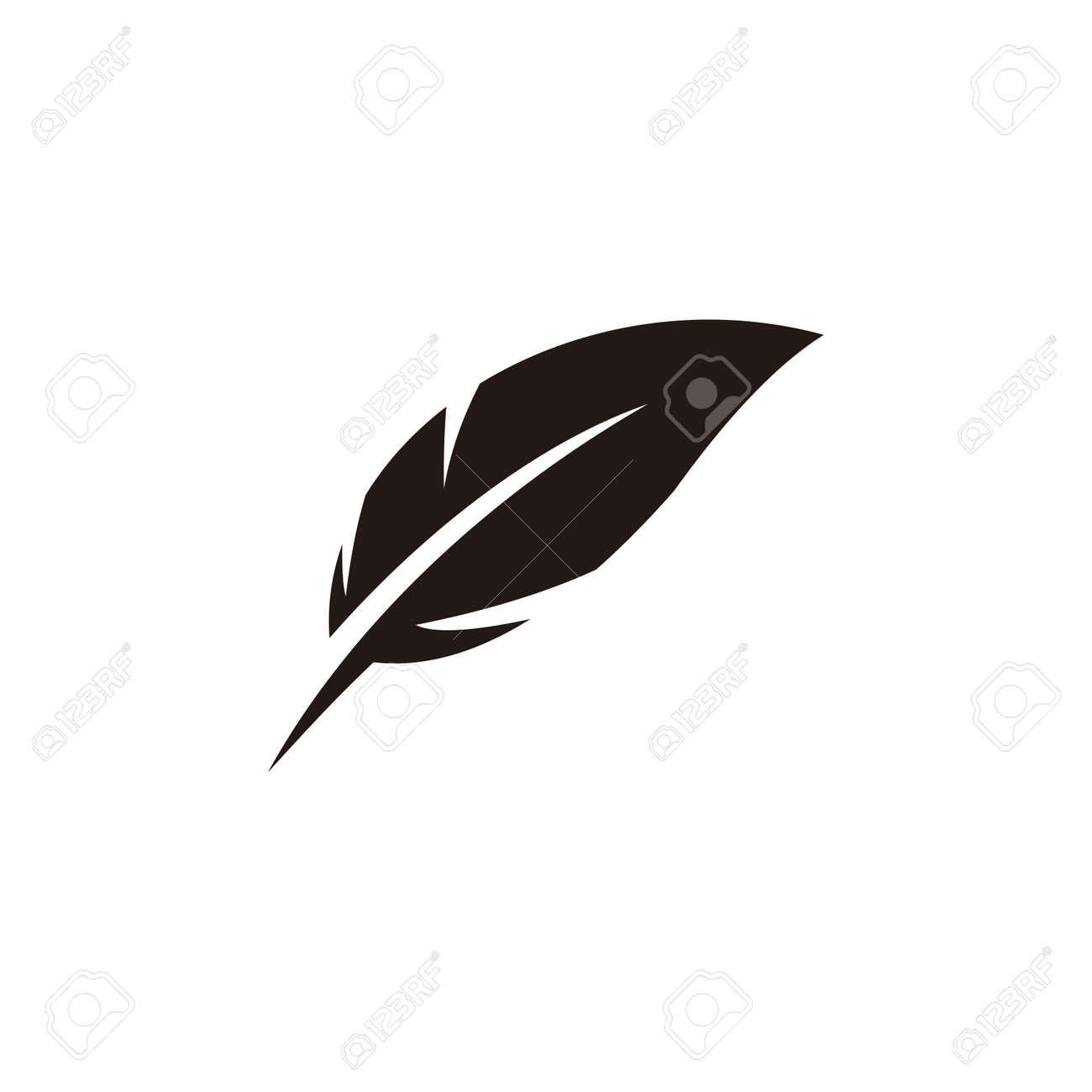 Simple Flat Feather Icon Illustration Design, Silhouette Feather throughout Silhouette Feather Template