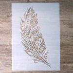 Slgift Mandala Feather Stencil Template For Diy Crafts   A2 India Within Paper Indian Feather Template