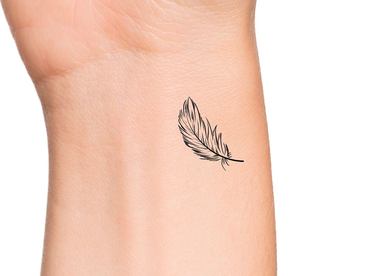 Small Feather Temporary Tattoo - Etsy throughout Small Feather Tattoo Template