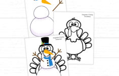 Snowman Disguise A Turkey Set – Printable Thanksgiving Craft For for Family Turkey Project Template 8X11