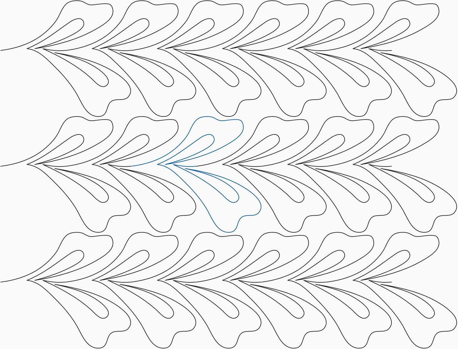 Spineless Feathers Collection E2E Design 3 - Digital Or Printable throughout Printable Feather Quilting Template