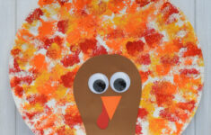 Sponged Painted Thanksgiving Turkey Craft – The Resourceful Mama in Paper Plate Turkey Template