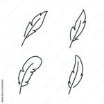 Stock Vektorgrafik „Feather, Pen Icon Template Color Editable With Regard To Feather Sign Template