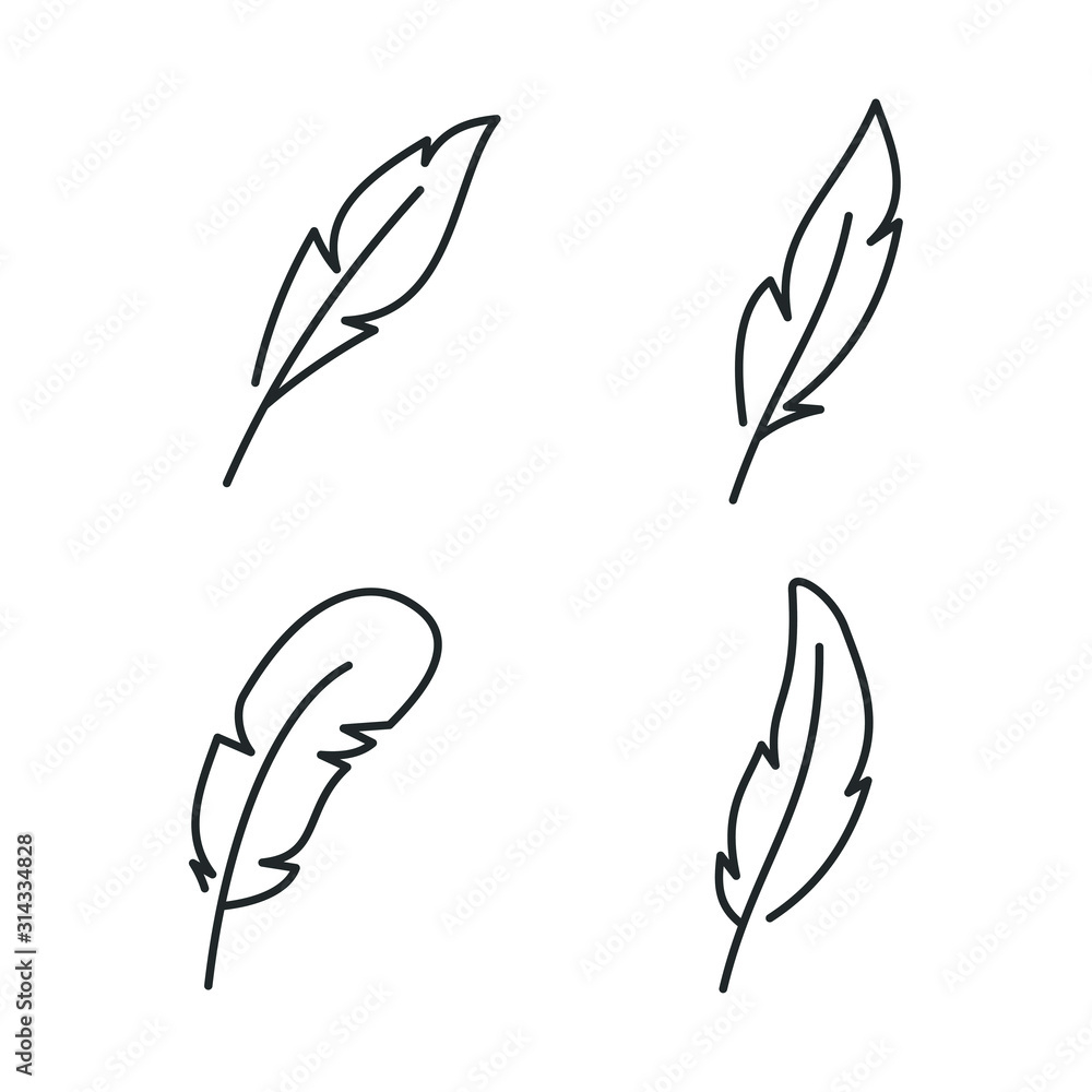 Stock-Vektorgrafik „Feather, Pen Icon Template Color Editable with regard to Feather Sign Template