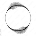 Stock Vektorgrafik „Feathers Frame Circle Ring, Wedding And Save Pertaining To Feather Frame Template