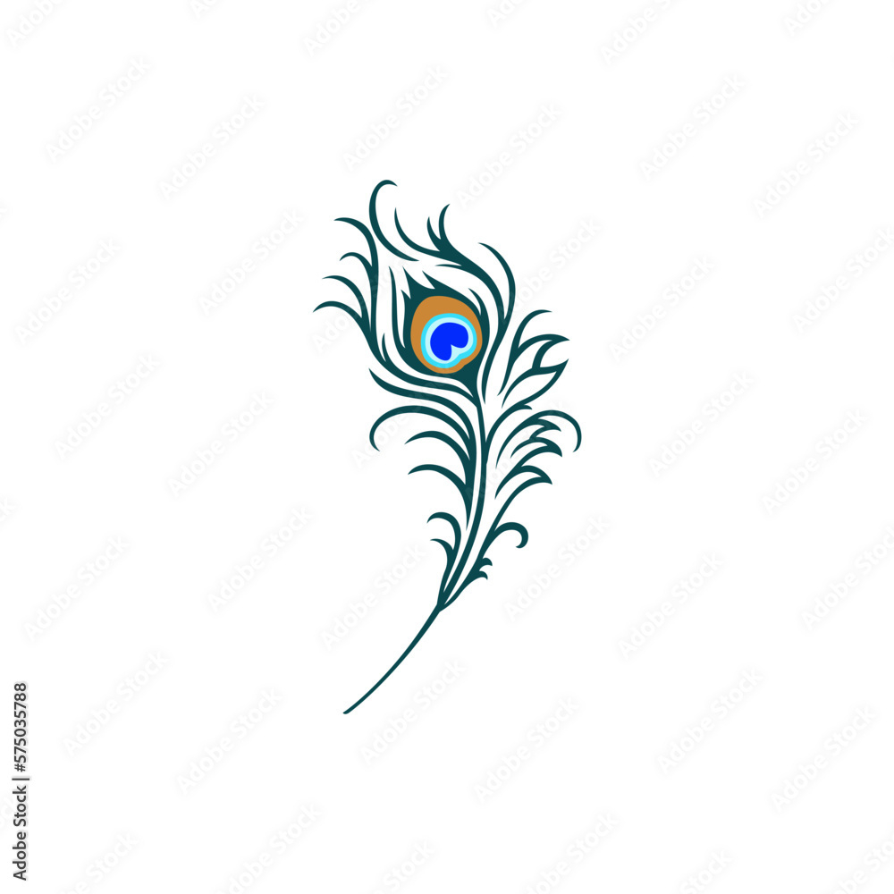 Stock-Vektorgrafik „Peacock Feather Vector Illustration For An for Template Peacock Feather