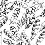 Stock Vektorgrafik „Seamless Bird Feather Pattern. The Owl Feather Within Bird Feather Template