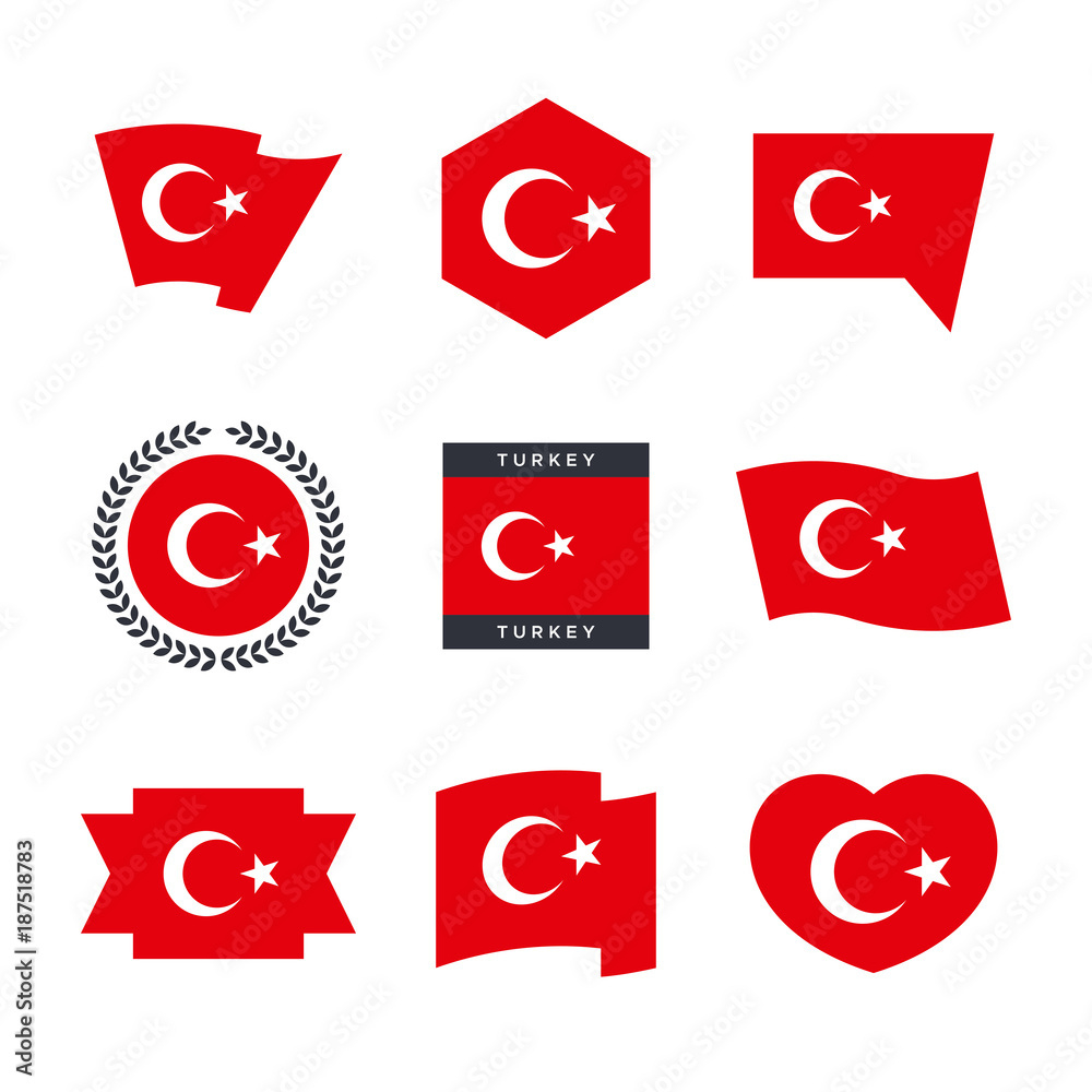 Stock-Vektorgrafik „Turkey Flag Vector Icons And Logo Design regarding Turkey Flag Template