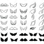 Stock Vektorgrafik „Vector Wings Icon Set. Bird Or Angel Wing Regarding Feather Wings Template
