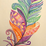 Straight From My Art – Feather Zentangle Inside Zentangle Feather Template