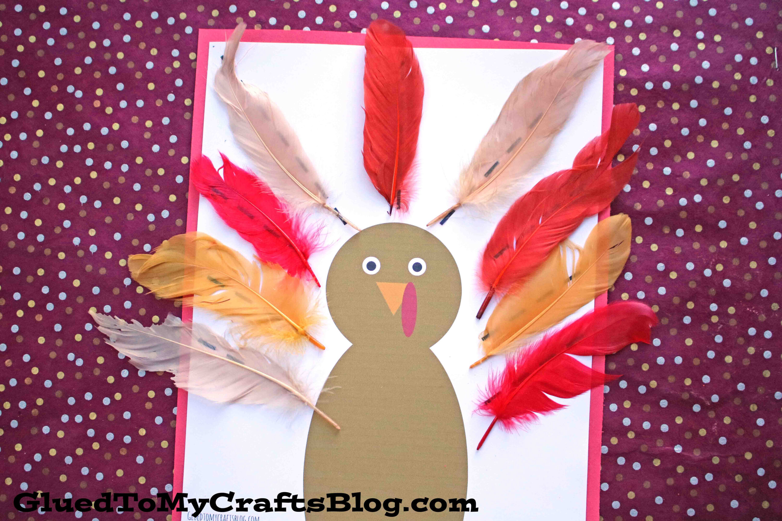 Super Easy Feather Turkey Craft inside Craft Foam Feather Template