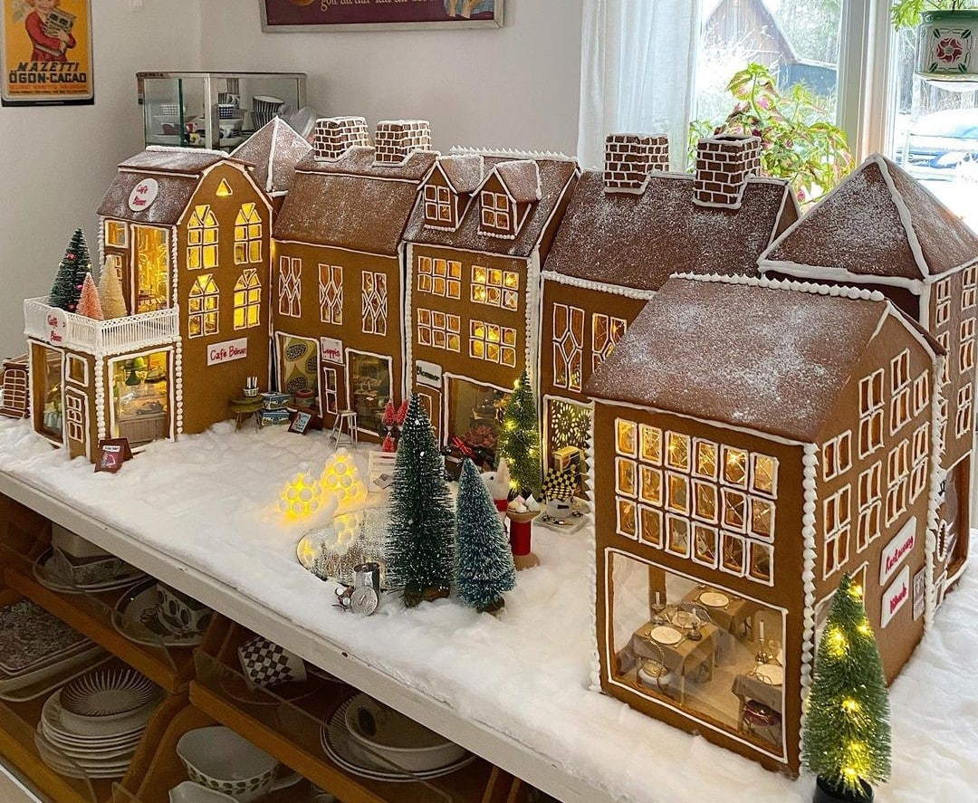 Swedish Woman Creates Delightful Gingerbread Neighborhood For for Swedish Gingerbread House Template