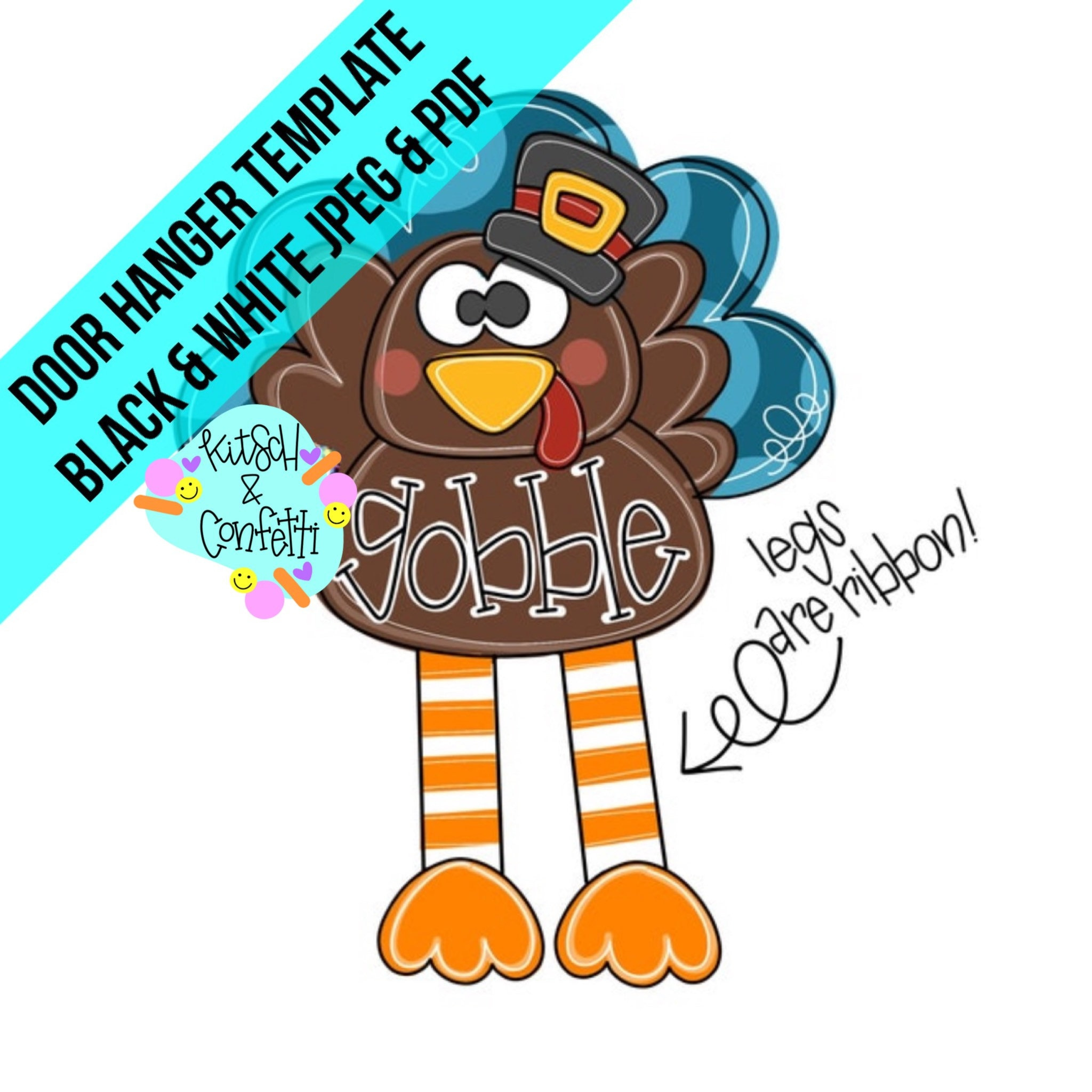 Template: Turkey Door Hanger Template, Thanksgiving Door Hanger intended for Turkey Door Hanger Template