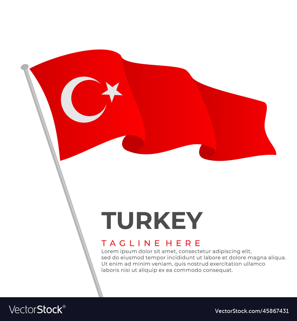 Template Turkey Flag Modern Design Royalty Free Vector Image within Turkey Flag Template