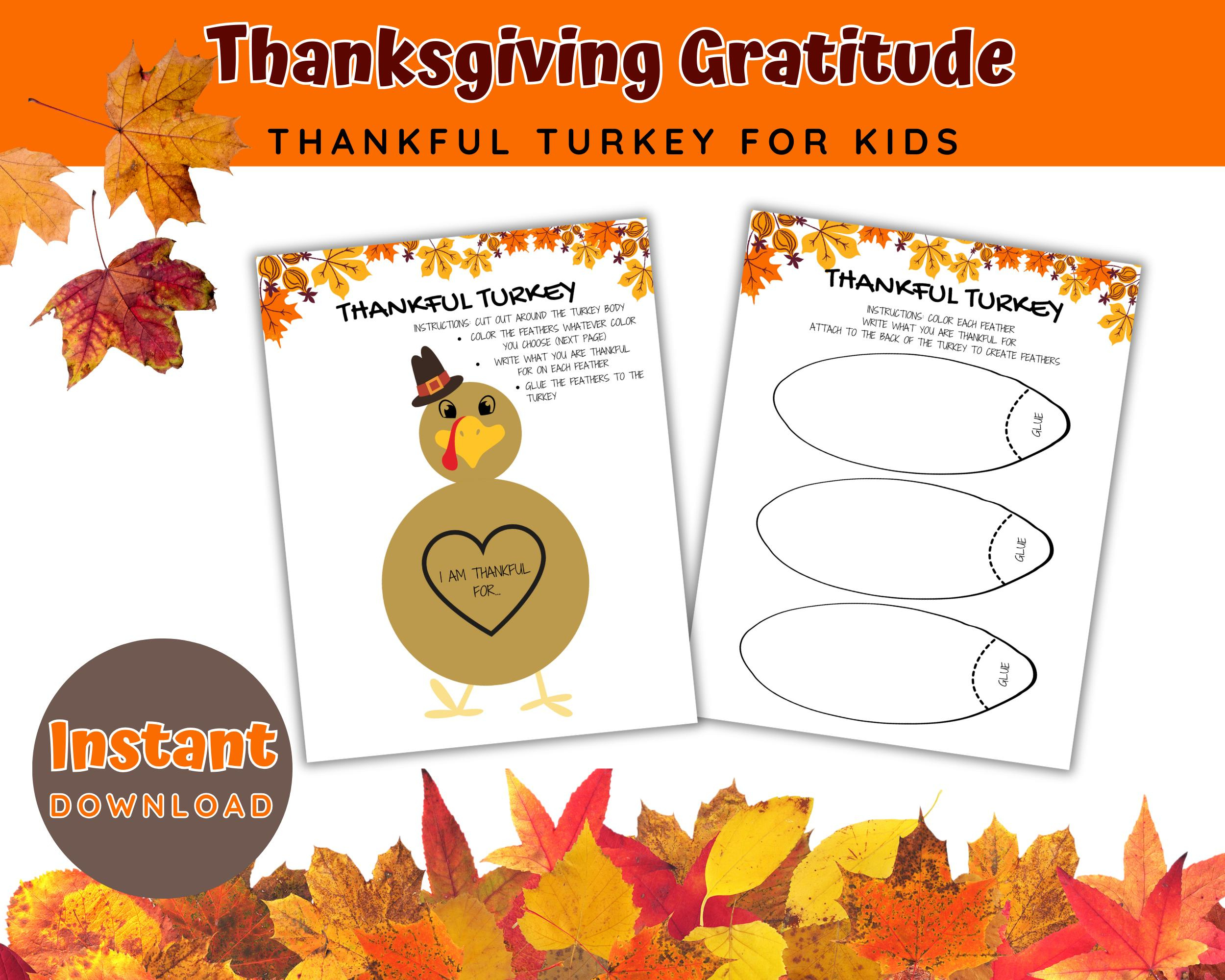 Thankful Turkey Printable | I Am Thankful For Kids Activity within Family Turkey Project Template 8x11