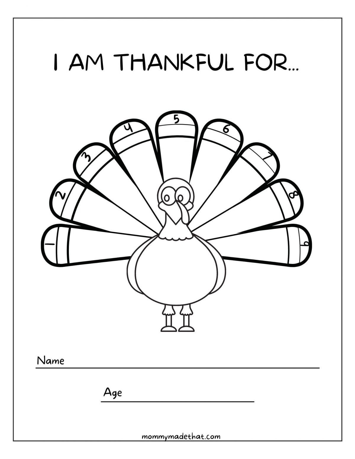 Thankful Turkey Printable intended for Thankful Turkey Template
