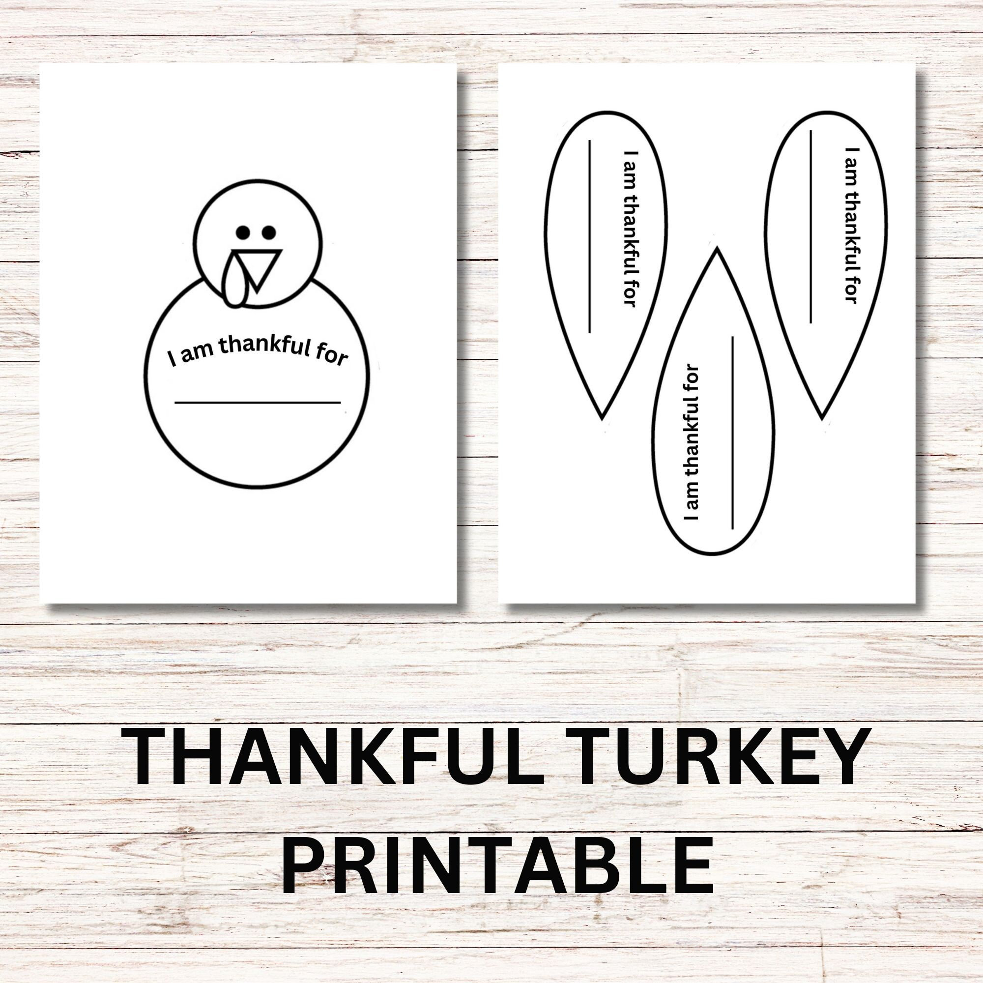 Thankful Turkey Printable, Thankful Turkey, I Am Thankful For, I regarding Thankful For Turkey Template