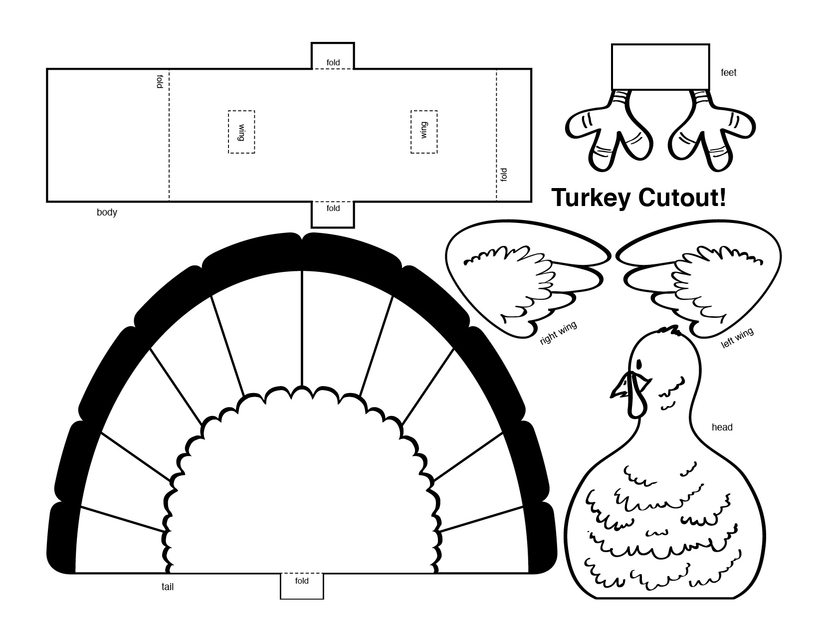 Thanksgiving 3D Turkey Cutout Downloadable Art Project For Kids pertaining to 3D Turkey Template