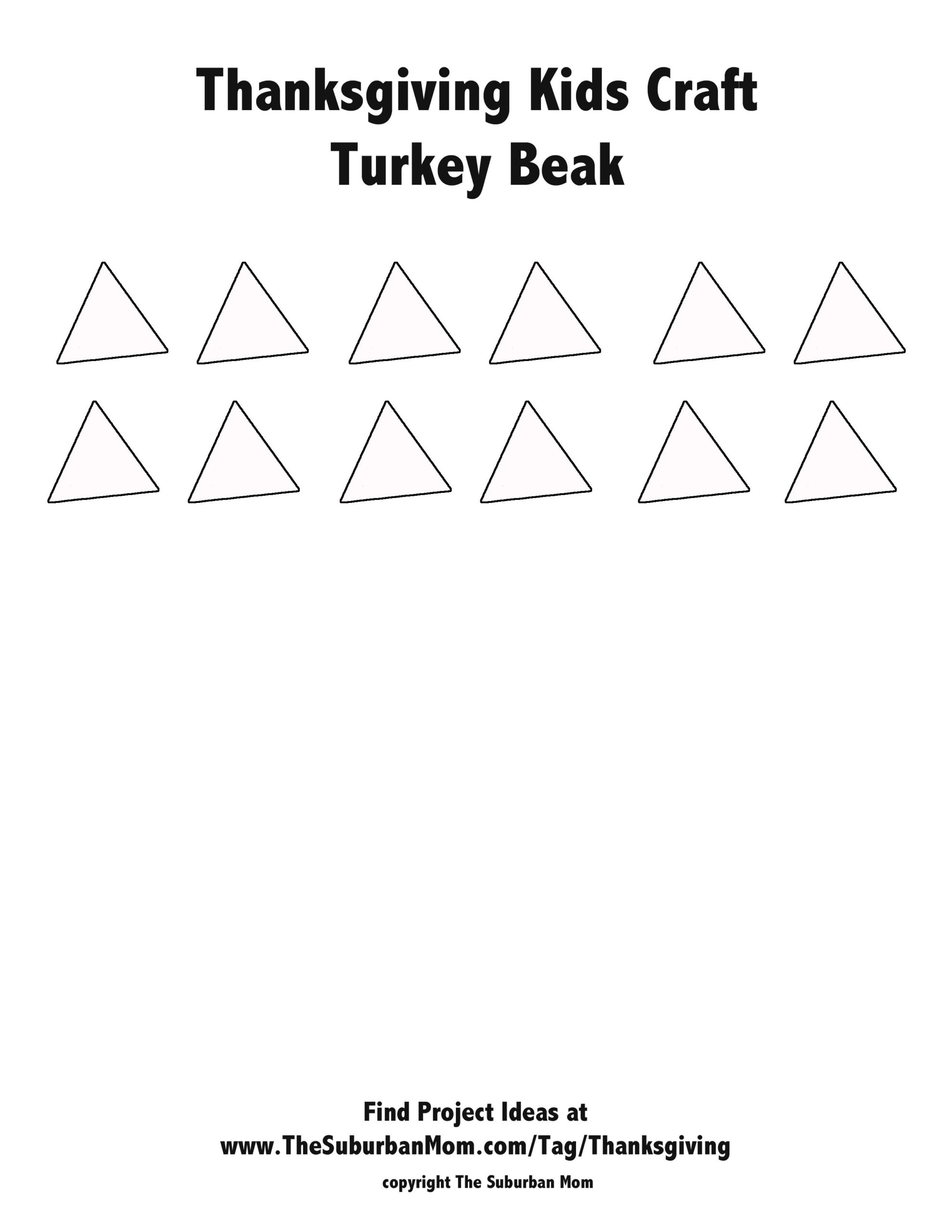 Thanksgiving Kids Craft: Handprint Turkey Crown - The Suburban Mom in Free Printable Turkey Beak Template