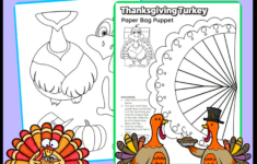 Thanksgiving Paper Bag Turkey Craft Template Activities For Kids for Printable Paper Bag Turkey Craft Template