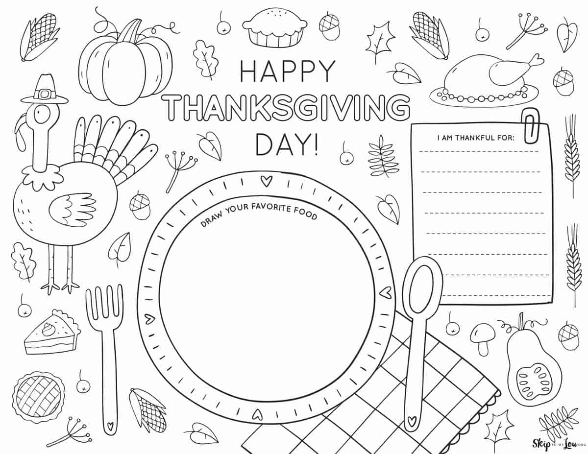 Thanksgiving Placemats | Skip To My Lou with Turkey Placemat Template