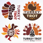 Thanksgiving Running Event Logo Ideas, Turkey Trot Retro   5K Race Intended For Turkey Trot Design Templates