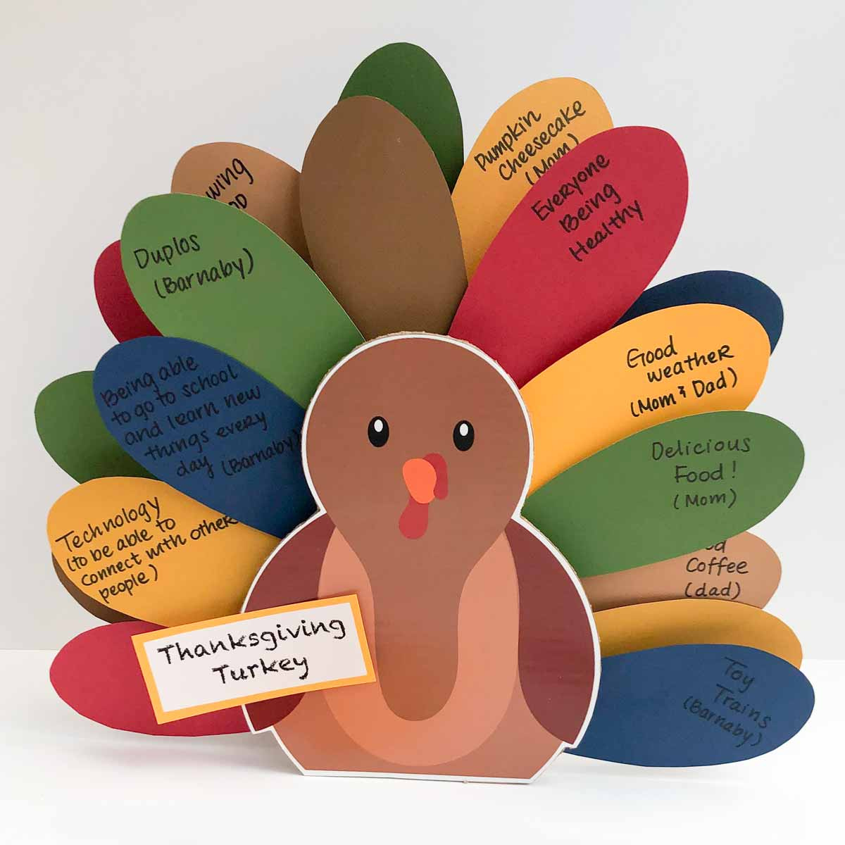 Thanksgiving Turkey&amp;quot; Craft For Kids (Free Printable) - Mindymakes throughout Large Thankful Turkey Feather Template