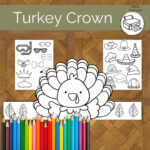 Thanksgiving Turkey Crown Craft: Coloring Paper Hat (Digital Throughout Turkey Crown Template