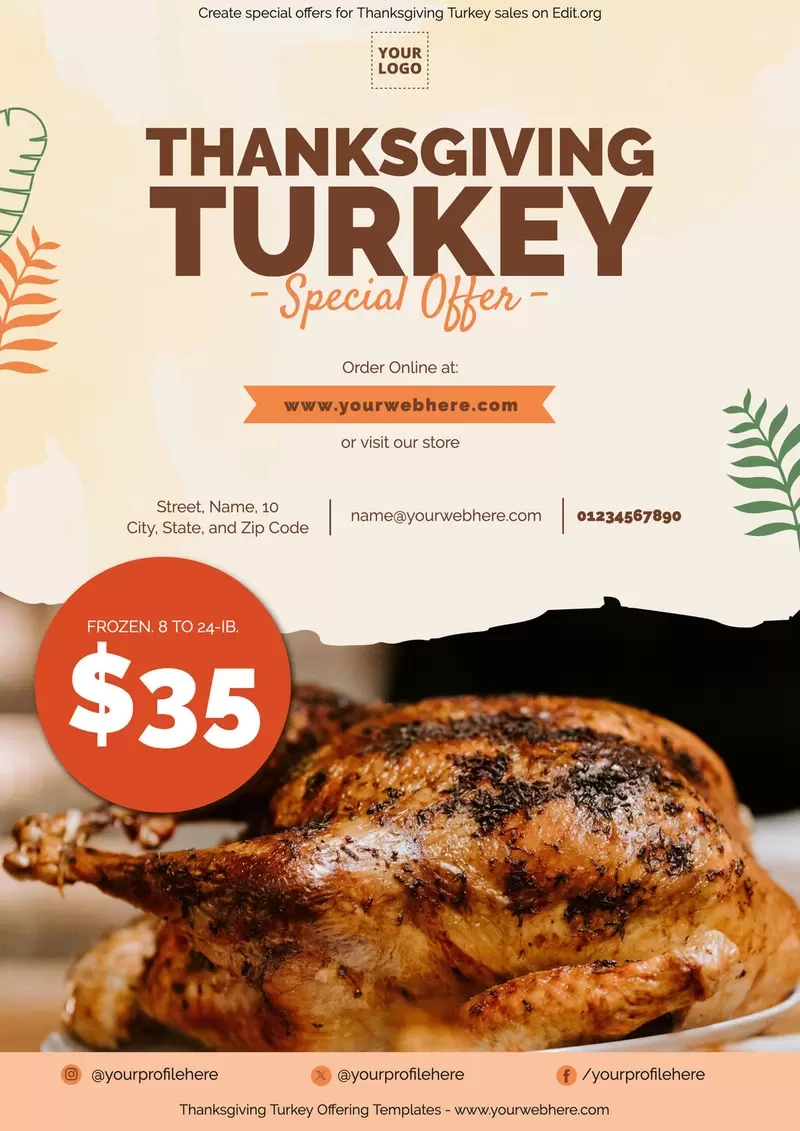 Thanksgiving Turkey Giveaway Flyer Templates with regard to Turkey Drive Flyer Template