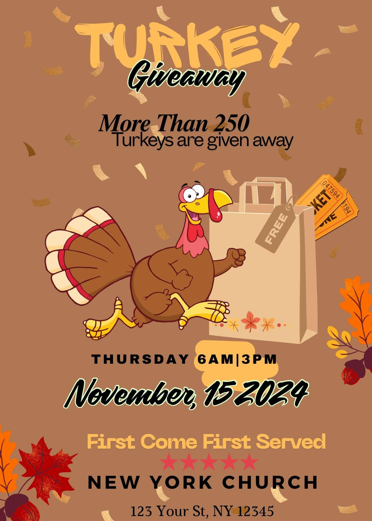 Thanksgiving Turkey Giveaway Flyer, Turkey Giveaway Template, Fall in Turkey Giveaway Flyer Template