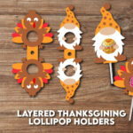 Thanksgiving Turkey Lollipop Holder Cut File, Layered Candy Inside Free Printable Turkey Lollipop Holder Template