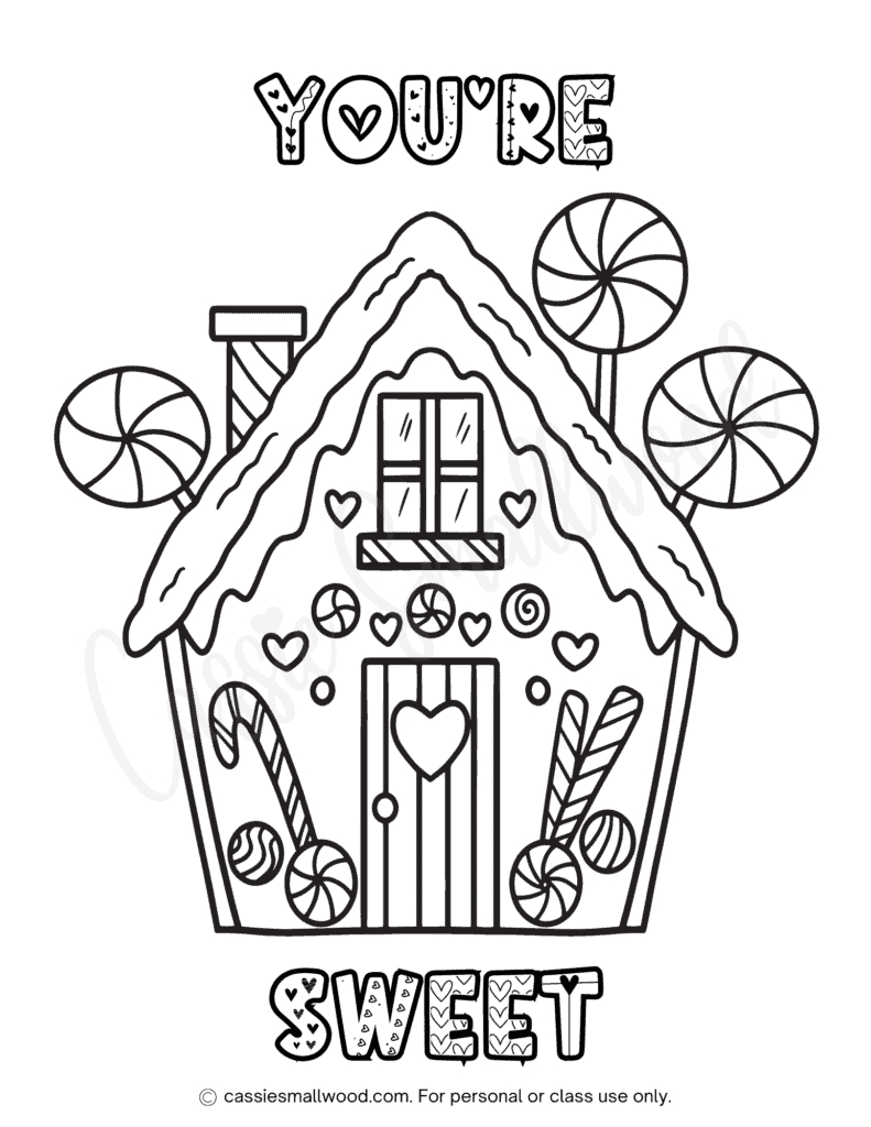 The Cutest Gingerbread House Coloring Pages - Cassie Smallwood inside Gingerbread House Colouring Template
