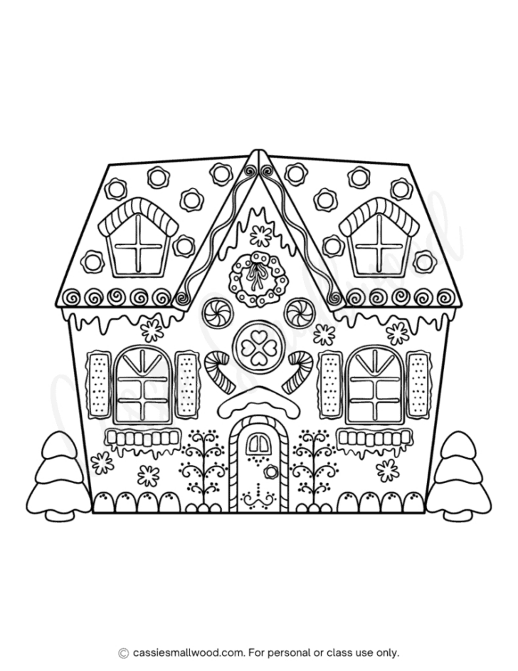 Complex Gingerbread House Template