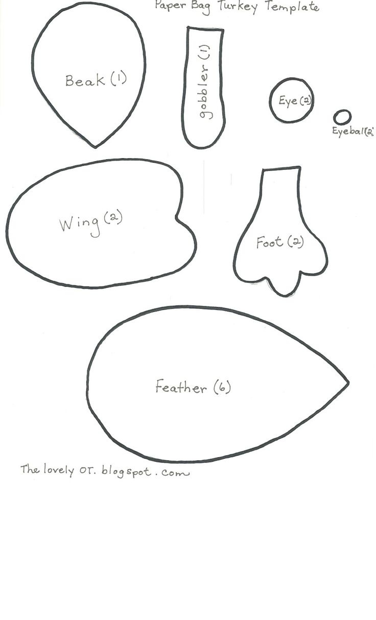 The Lovely O.t.: Turkey Puppets B51 pertaining to Turkey Paper Bag Puppet Template