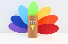 Toilet Paper Roll Turkey Craft For Kids (With Free Template throughout Tissue Paper Turkey Craft Template