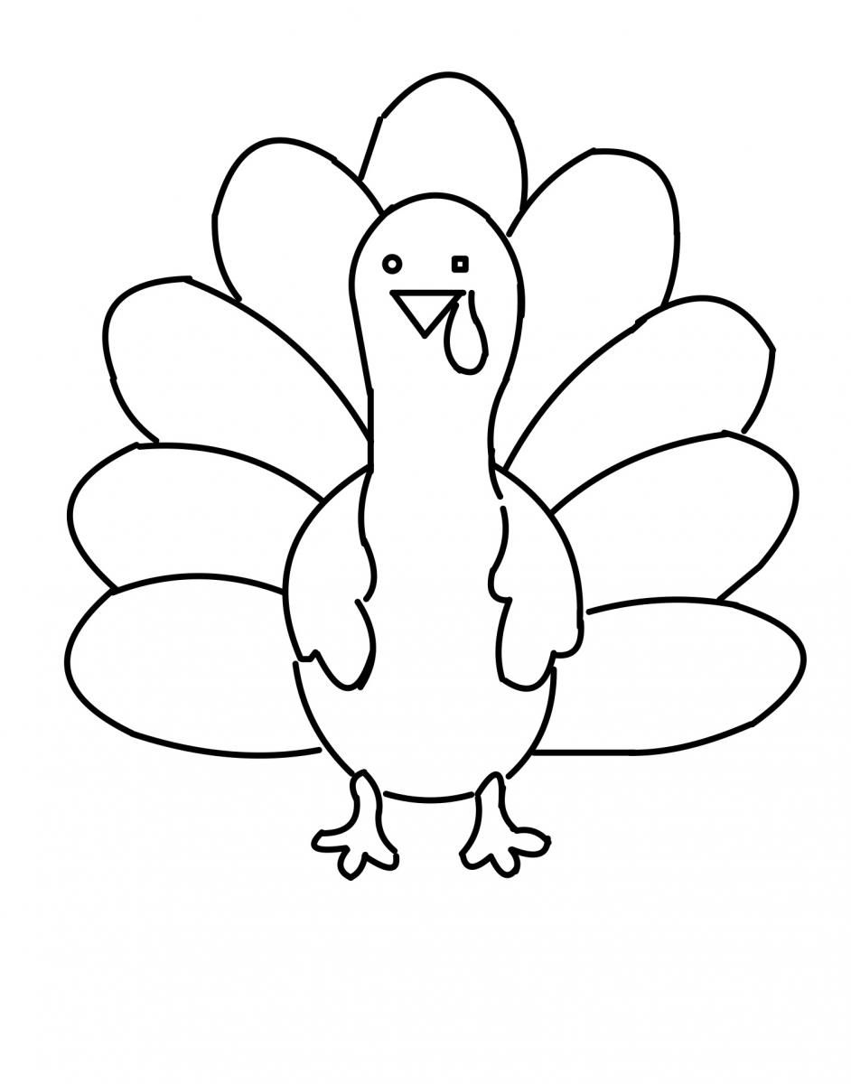 Turkey Activities: Front And Side View Tactile Graphics – Perkins regarding Turkey Coloring Template
