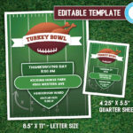 Turkey Bowl Flyer And Poster   Editable Template   Etsy Intended For Turkey Bowl Flyer Template