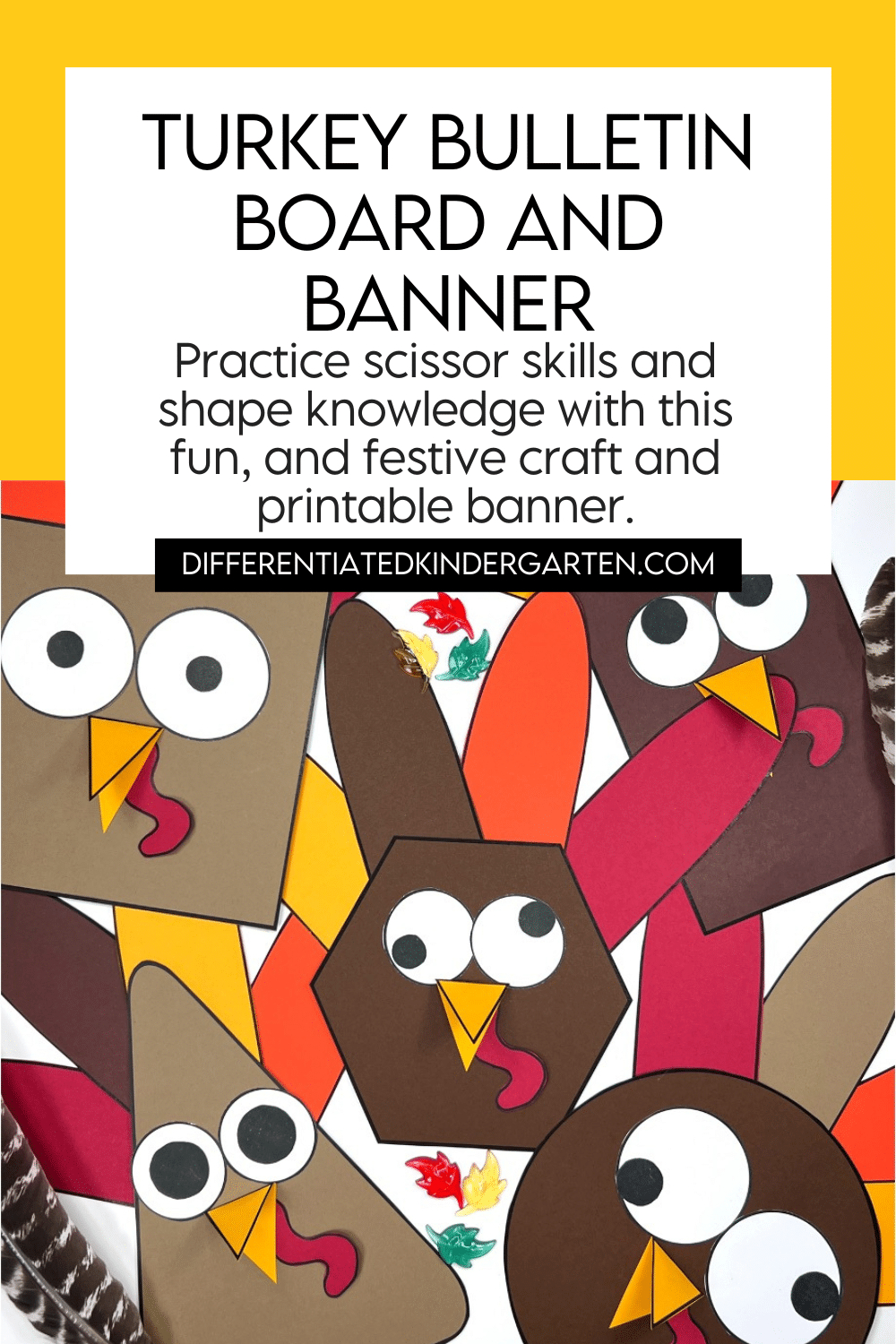 Turkey Bulletin Board And Banner - Differentiated Kindergarten regarding Large Turkey Template Bulletin Board